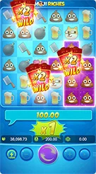 Emoji Riches · Pagberipika sa mga parameter ng taya at balanse sa control bar.